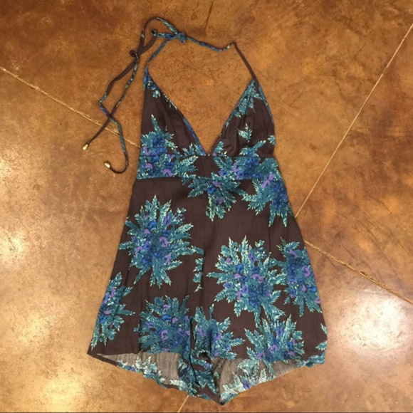 Somedays Lovin Lagoon Floral Halter Romper nwt - Picture 5 of 6